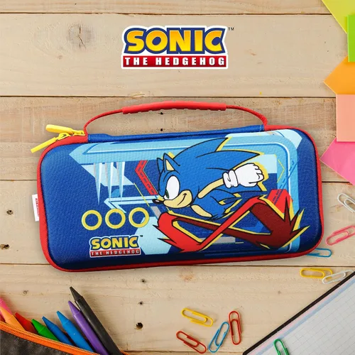 Vista 8 de Sonic the Hedgehog Nintendo Switch Case, Gaming On-the-Go Car Kit, Nintendo Switch Controller Grips, Hands-Free Stand, Nintendo Switch Games and