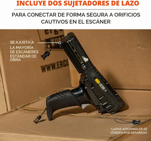 Vista 5 de Ergodyne Squids 3138 - Arnés acolchado para escáner de código de barras, cordón de anclaje para escáneres de código de barras, diseño de separación