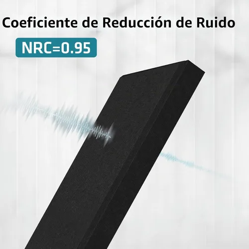 Vista 8 de Paneles acústicos de 2 pulgadas de grosor con soportes para colgar en la pared, 2 paneles de fibra de vidrio de 47.2 x 11.8 pulgadas de absorción