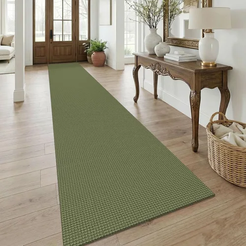 Vista 220 de KOZYFLY - Tapete para puerta de interior, lavable, pequeña, antideslizante, con respaldo de goma, felpudo de algodón para el hogar, color negro