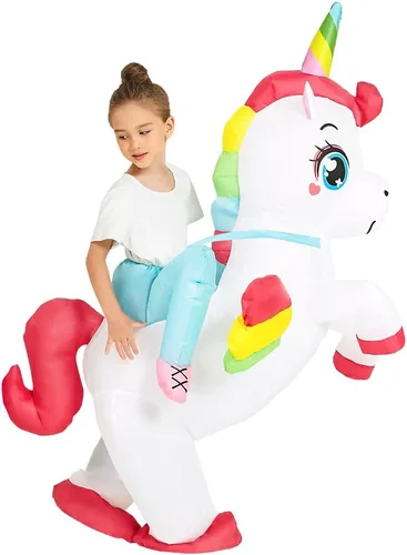 Vista 3 de Unicorn Costume Inflatable Costume Kids Blow up Costumes Toddler Ride On Deluxe Halloween Costume Boy Girl