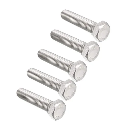Vista 22 de 10 tornillos hexagonales M6 M6-0.039 x 1.575 in UNC Tornillos de cabeza hexagonal A2-70 (304) de acero inoxidable totalmente roscados, totalmente