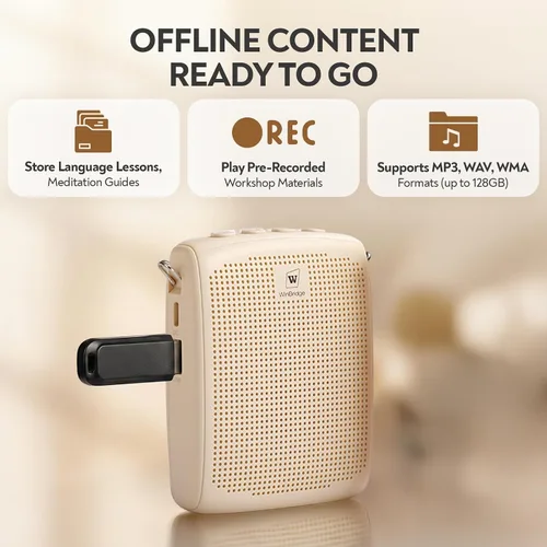 Vista 8 de WinBridge - Amplificador de voz Bluetooth - Micrófono inalámbrico de 15 W, sistema PA portátil para aula/ancianos, altavoz y micrófono