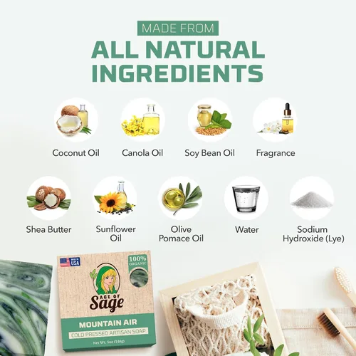 Vista 3 de Jabón en barra natural para hombres, jabón vegano procesado en frío con glicerina para el cuidado de la piel, regalos de Acción de Gracias