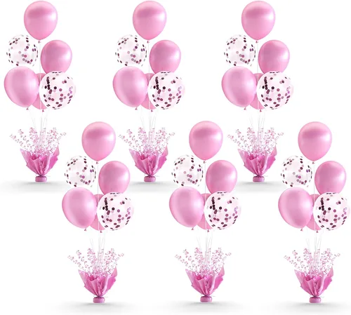 Vista 19 de 2 Juego de Globos de Mesa Negros con Spray de Aluminio para Centro de Mesa con Globos Negros y de Confeti, Kit de Soporte para Decoración de Mesa