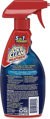 Vista 2 de OxiClean Max Force 5 en 1 Power - Spray quitamanchas para lavandería, 12 onzas, paquete de 2