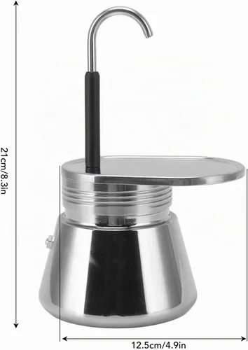 Vista 7 de GOWENIC Cafetera italiana de acero inoxidable, olla portátil de gran capacidad, 101 a 16.9 fl oz