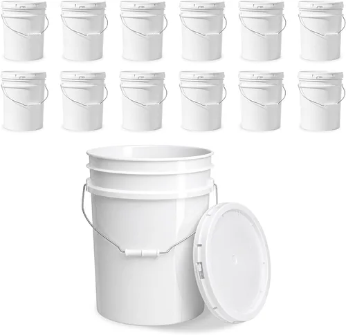 Vista 26 de Cubo de 5 Galones con Tapa Hermética Fabricado en EE. UU. Grado Alimenticio Plástico Premium HPDE Resistente Cubo Multiusos Duradero de 90