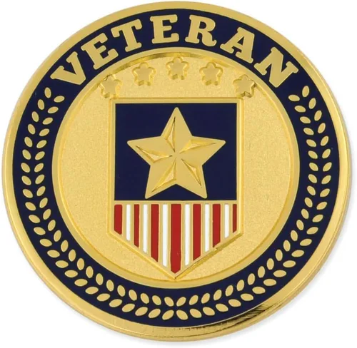 Vista 43 de PinMart Pin de veterano – Pin patriótico americano de solapa o sombrero – Orgulloso de ser retirado ejército, marina, fuerza aérea o cuerpo
