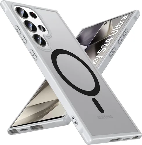 Vista 19 de OWKEY Funda magnética para Samsung Galaxy S23 de 6.1 pulgadas, para Magsafe con protector de pantalla, protección de grado militar, a prueba