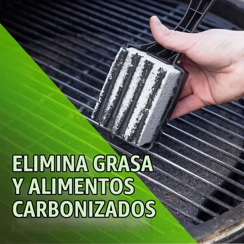Vista 3 de EarthStone Kit de bloque de limpieza de parrilla, raspador sin cerdas, 3 bloques de limpieza de parrilla y mango EZ-Grip de 7 pulgadas