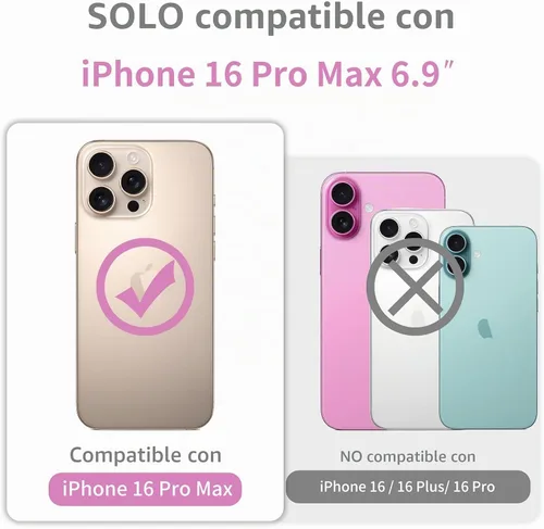 Vista 2 de JJGoo Compatible con iPhone 16 Pro Max Funda transparente, transparente a prueba de golpes, funda protectora trasera de policarbonato duro