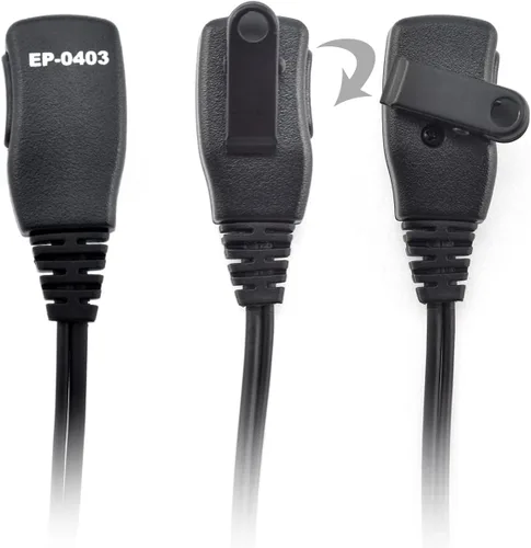 Vista 4 de PROMAXPOWER Auricular giratorio en forma de G de 1.5 cables con micrófono PTT para Motorola CLS1110, CLS1420, CP200, RDM2070D, R2 y más