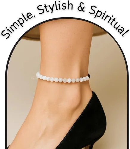 Vista 190 de Amazing Gemstone Crystal Anklet Ankle Bracelets for Women - Waterproof Beaded Healing Crystal Anklets, Plus Size Chakra Gemstone Bead Anklet