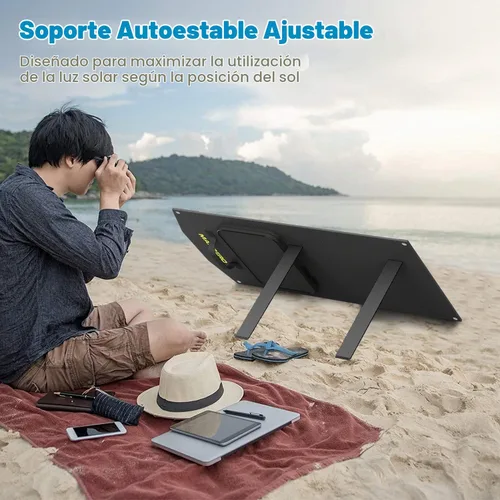 Vista 6 de MARBERO Panel Solar Portátil de 100W 100 Vatios Panel Solar Plegable para Estación de Energía con USB y Salida DC de 18V (10 Conectores) 23%