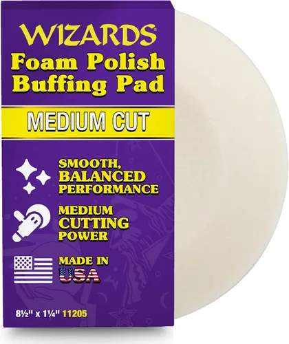 Vista 10 de Wizards 11204 Almohadilla de pulido de espuma amarilla – Almohadilla de pulido para búfer orbital – Corrección de pintura automática – Accesorio DA