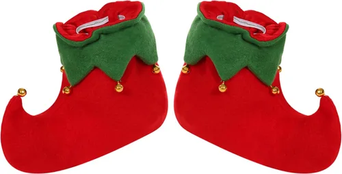 Vista 5 de Disfraz de elfo de Navidad para niñas, vestido de elfo navideño con sombrero de elfo
