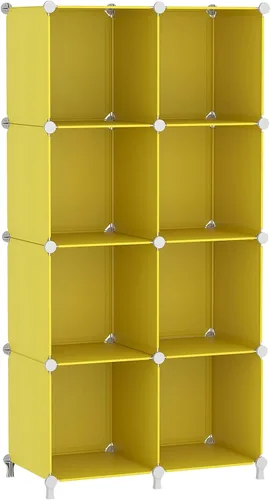 Vista 11 de AWTATOS Organizador de almacenamiento de 8 cubos, estante organizador de armario, estantería, estantes de almacenamiento apilables para armario