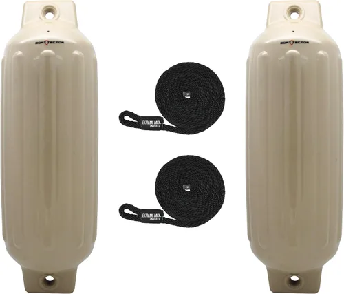 Vista 26 de Extreme Max 3006.7375 BoatTector Defensa Inflable Value Paquete de 2 - 4.5" x 16", Negro