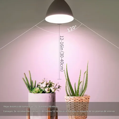 Vista 5 de Bombillas inteligentes de crecimiento para plantas de interior, temporizador programable y atenuación Full Spectrum Plant Grow Bulbs, Dimmable