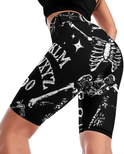 Vista 3 de AMRANDOM Pantalones cortos de compresión de cintura alta para mujer con bolsillo