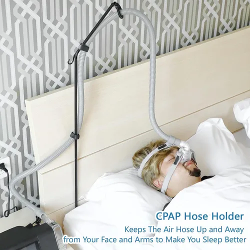 Vista 3 de LONYEON Soporte de manguera CPAP – Colgador de manguera CPAP para cama evita enredos y evita el bloqueo, mantiene la manguera de aire arriba y lejos