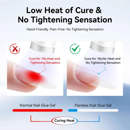 Vista 2 de JODSONE Gel de pegamento de uñas 4 en 1 de 0.5 onzas líquidas para puntas de uñas, pegamento de extensión de larga duración para puntas de uñas