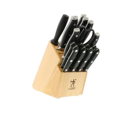 Vista 12 de HENCKELS Forged Premio - Juego de 13 cuchillos de chef, cuchillo de pelar, cuchillo utilitario, marrón claro, acero inoxidable