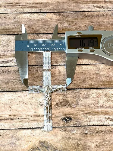 Vista 4 de Colgante de oro blanco 925 con diseño de cruz de Jesús helado, para hombre y mujer, colgante helado, pequeño, mediano, grande