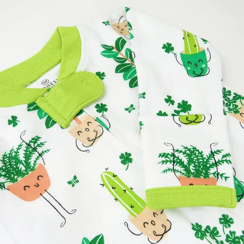 Vista 2 de HonestBaby Footed Sleep & Play Pajamas Organic Cotton for Infant Baby Girls (LEGACY)