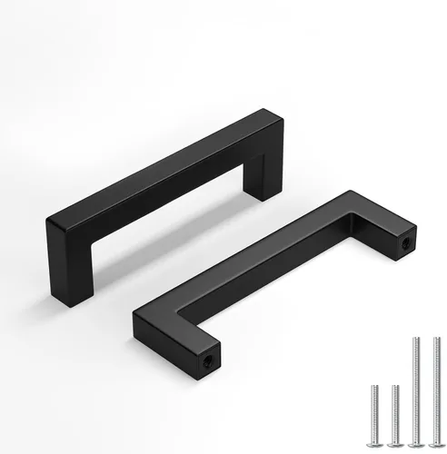 Vista 12 de homdiy Paquete de 1 tirador de gabinete negro mate de 3 pulgadas, manijas de cajón de acero inoxidable, manijas de cajón de acero inoxidable