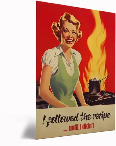 Vista 32 de Impresión retro de cocina – Divertido póster de los años 50, impresión retro de cocina, arte de pared de cocina feliz ama de casa, decoración retro