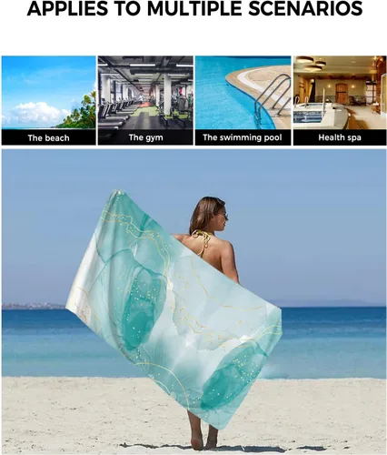 Vista 6 de Marble Agate Bath Towels for Bathroom Set - Luxury Towels Gifts for Women,Quick Dry Beach Kitchen Hand Hair Face Yoga Workout Gym Towel and Dish