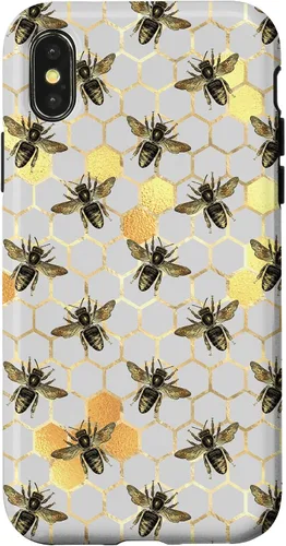 Vista 5 de iPhone 12 Pro Max Bumble Bee - Honeycomb Apicultor amarillo Abeja patrón caso