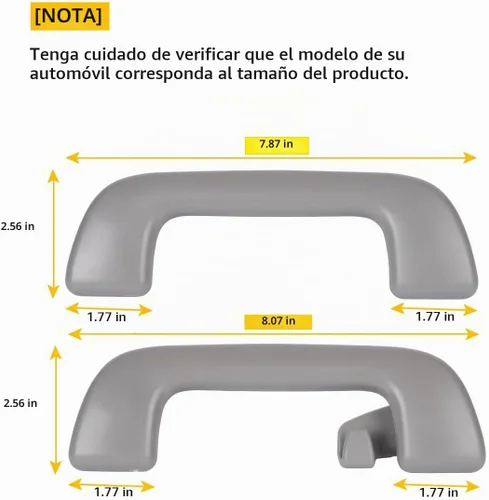 Vista 3 de Mango de agarre interior automático con gancho compatible con Toyota Corolla Yaris 4Runner Vios Aruis Prius Previa Rav4 EZ 74610-52020 - Gris Beige