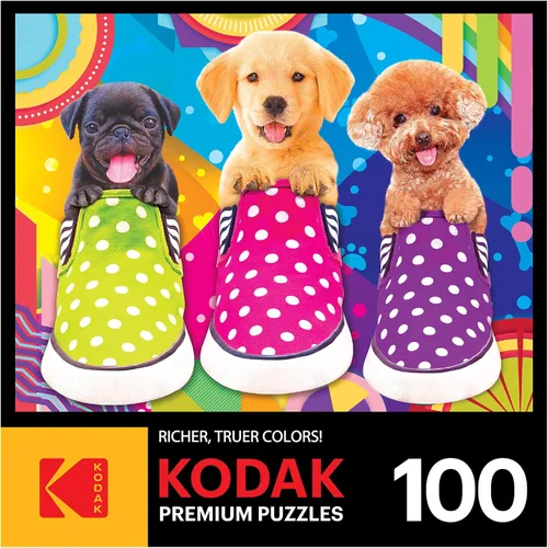 Vista 8 de RoseArt Kodak Premium Golden Puppy Pals 100 Piece Jigsaw Puzzle