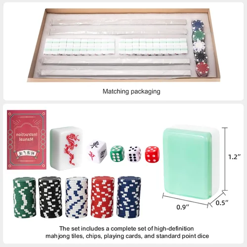 Vista 2 de American Mahjong Set, 166 azulejos premium con 4 estantes