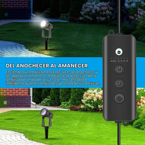Vista 6 de SUNTHIN Iluminación de Paisaje Exterior con Controlador de Sensor de Anochecer a Amanecer, Paquete de 4
