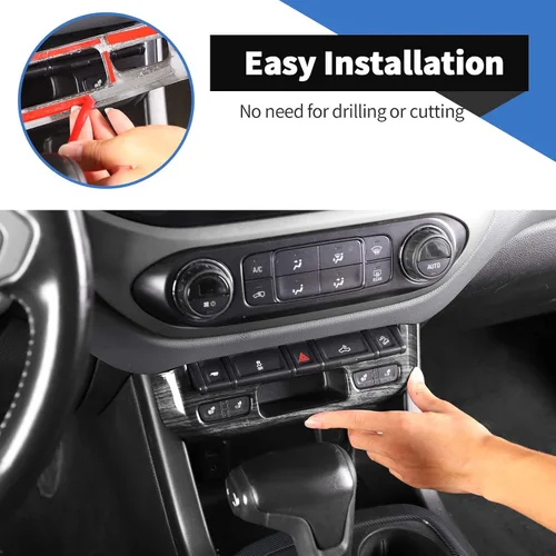 Vista 4 de Voodonala Cubierta de panel de interruptor de luz de emergencia compatible con Chevy Colorado/GMC-Canyon 2014-2022, grano de madera negro