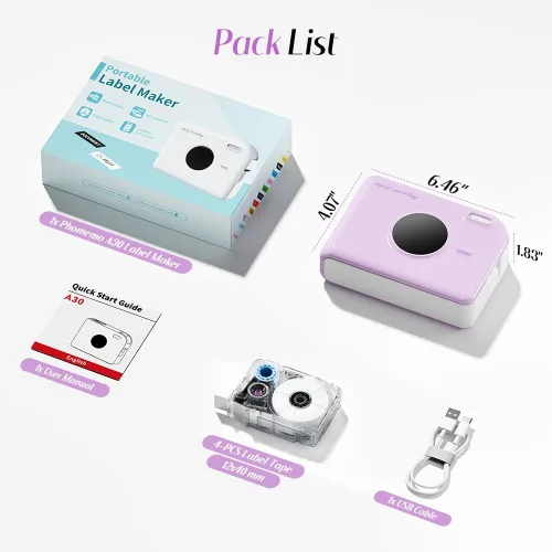 Vista 7 de Phomemo A30 Ribbon Printer, Bluetooth Mini Label Maker Machine with Tape