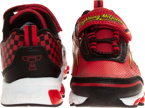 Vista 3 de Disney Pixar Cars - Tenis con luz negra y roja para niños pequeños
