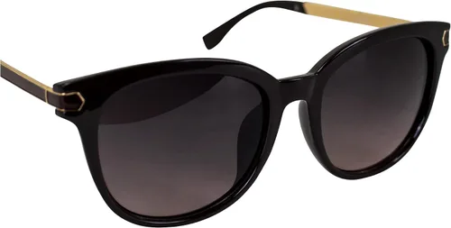 Vista 7 de AlterImage Allure Fashion - Gafas de sol retro para mujer, montura marrón, con patillas de metal de doble color y lentes marrón degradado, café