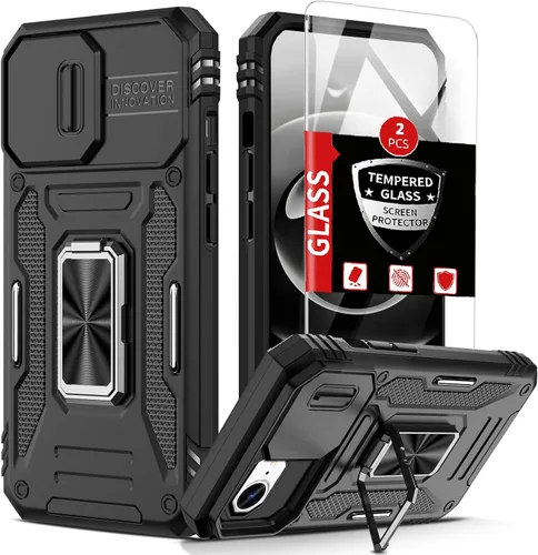 Vista 30 de Funda para iPhone 12 Pro Max con 2 protectores de pantalla, cubierta deslizante integrada para cámara para 12Pro Max, funda para teléfono