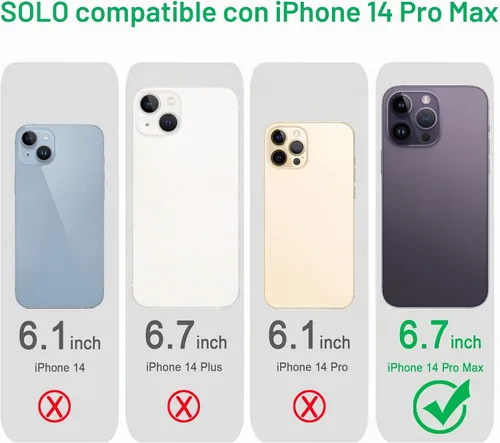 Vista 2 de Funda magnética compatible con iPhone 14 Pro Max, compatible con carga inalámbrica MagSafe, parte trasera transparente antiarañazos, a prueba