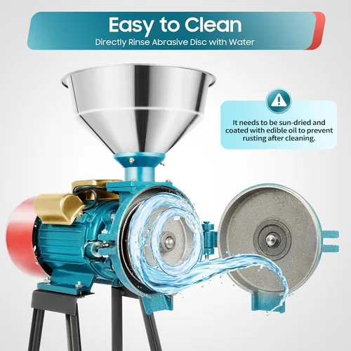 Vista 6 de Molinillo eléctrico de 2200 W, molinillo de alimentación eléctrica comercial resistente, molinillo seco de 1400 r/min, cereales, grano de maíz