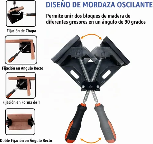 Vista 3 de Abrazadera de esquina 4pcs Abrazadera de ángulo recto de 90 grados Negro