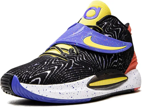 Vista 4 de Nike Zapatos de baloncesto KD 14 para hombre, NegroBlancoAmarillo Strike-fusion Red, 10