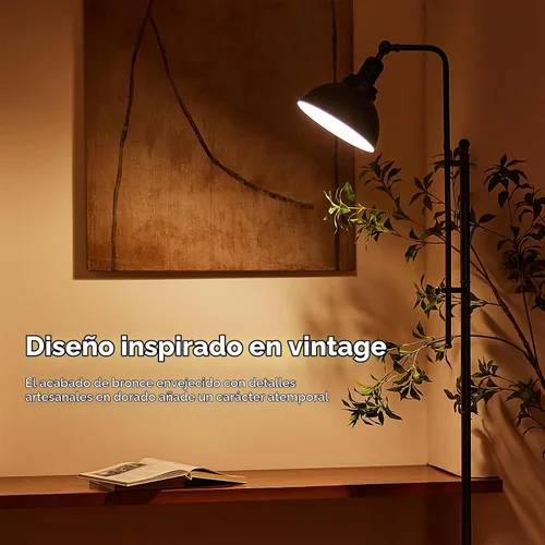 Vista 9 de VONLUCE Lámpara de pie para sala de estar, lámpara de pie industrial alta de 65 pulgadas, altura y cabezal ajustables, lámpara de lectura de pie