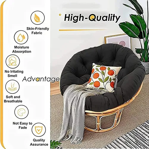 Vista 2 de Cojines para silla de hamaca con forma de huevo colgante, 15.7 x 15.7 in, cojín redondo para silla Papasan, suave y cómodo, transpirable