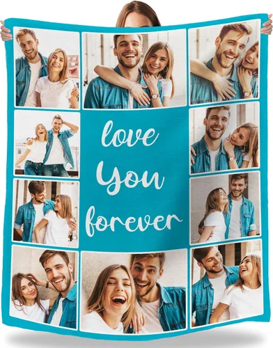 Vista 15 de Artsadd Manta personalizada con fotos, nombre, fotos personalizadas, regalos personalizados para adultos, mamá, papá, hija, bebé, mejor amigo